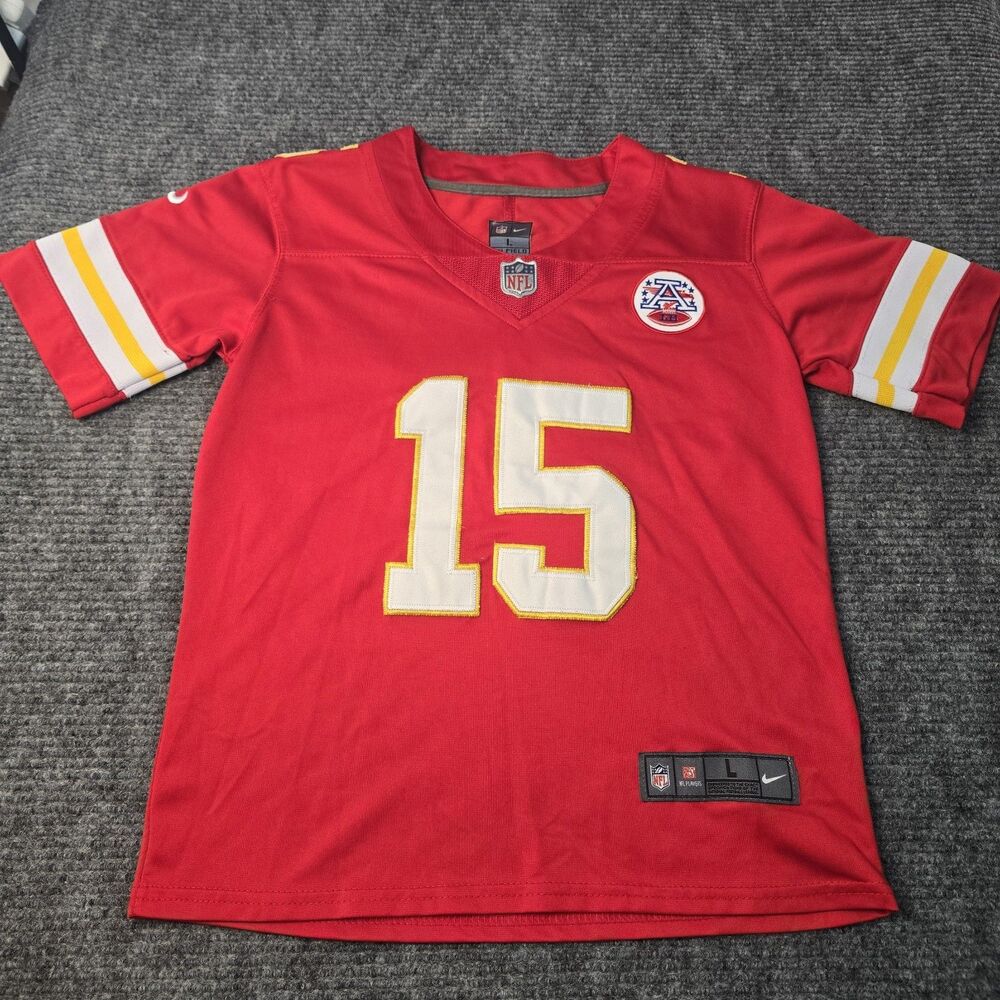 Nike Mahomes #15 Kansas City Chiefs Football Jersey NFL Youth L On Field Red